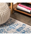 BOHEMIAN FLAIR Area Rug Azul Filigree Cream/Blue 3 ft. x 5 ft. Area Rug