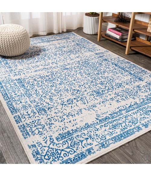 BOHEMIAN FLAIR Area Rug Azul Filigree Cream/Blue 3 ft. x 5 ft. Area Rug