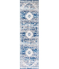 Jonathany Bohemian Flair BMF109A Blue/Dark Gray Area Rug 2 ft. 3 in. X 8 ft. Runner
