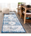Scala Ornate Bohemian Medallion Blue/Dark Gray 2 ft. x 8 ft. Runner Rug