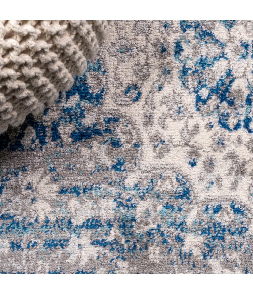 Scala Ornate Bohemian Medallion Blue/Dark Gray 3 ft. x 5 ft. Area Rug