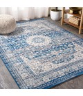 Scala Ornate Bohemian Medallion Blue/Dark Gray 3 ft. x 5 ft. Area Rug