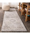 BOHEMIAN FLAIR Area Rug Scala Ornate Bohemian Medallion Gray/Cream 2 ft. x 8 ft. Runner Rug
