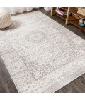 BOHEMIAN FLAIR Area Rug Scala Ornate Bohemian Medallion Gray/Cream 4 ft. x 6 ft. Area Rug