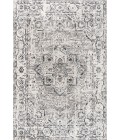 BOHEMIAN FLAIR Area Rug Denia Ornate Geometric Medallion Dark Gray 3 ft. x 5 ft. Area Rug