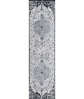 BOHEMIAN FLAIR Area Rug Anaise Ornate Boho Medallion Gray/Black/Cream 2 ft. x 8 ft. Runner Rug