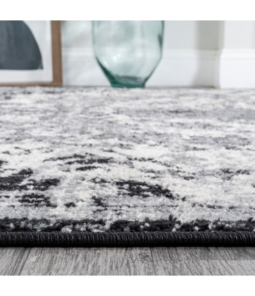 BOHEMIAN FLAIR Area Rug Anaise Ornate Boho Medallion Gray/Black/Cream 2 ft. x 8 ft. Runner Rug