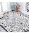 BOHEMIAN FLAIR Area Rug Anaise Ornate Boho Medallion Gray/Black/Cream 4 ft. x 6 ft. Area Rug