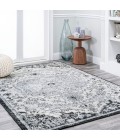 BOHEMIAN FLAIR Area Rug Anaise Ornate Boho Medallion Gray/Black/Cream 4 ft. x 6 ft. Area Rug