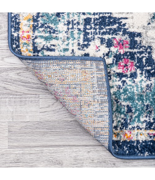 BOHEMIAN FLAIR Area Rug Anaise Ornate Boho Medallion Orange/Fuchsia/Blue/Cream 8 ft. x 10 ft. Area Rug