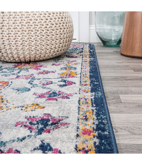 BOHEMIAN FLAIR Area Rug Anaise Ornate Boho Medallion Orange/Fuchsia/Blue/Cream 8 ft. x 10 ft. Area Rug