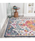 BOHEMIAN FLAIR Area Rug Anaise Ornate Boho Medallion Orange/Fuchsia/Blue/Cream 8 ft. x 10 ft. Area Rug