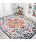 BOHEMIAN FLAIR Area Rug Anaise Ornate Boho Medallion Orange/Fuchsia/Blue/Cream 8 ft. x 10 ft. Area Rug