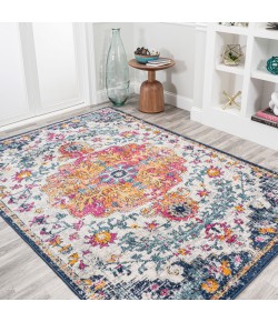 Jonathany Bohemian Flair BMF112B Orange/Fuchsia/Blue/Cream Area Rug 7 ft. 8 in. X 10 ft. Rectangle