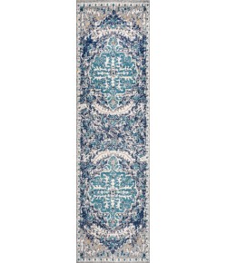 Jonathany Bohemian Flair BMF112C Dark Blue/Gray Area Rug 2 ft. 3 in. X 8 ft. Runner