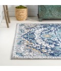 BOHEMIAN FLAIR Area Rug Anaise Ornate Boho Medallion Dark Blue/Gray 8 ft. x 10 ft. Area Rug