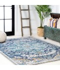 BOHEMIAN FLAIR Area Rug Anaise Ornate Boho Medallion Dark Blue/Gray 8 ft. x 10 ft. Area Rug