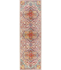 Jonathany California Vintage CAV100A Coral/Blue/Multi Area Rug 2 ft. 3 in. X 8 ft. Runner