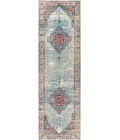 Cadiz Vintage Medallion Coral/Turquoise 2 ft. x 8 ft. Runner Rug