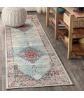 Cadiz Vintage Medallion Coral/Turquoise 2 ft. x 8 ft. Runner Rug