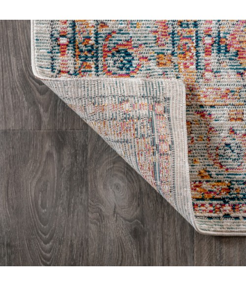 Cadiz Vintage Medallion Coral/Turquoise 5 ft. x 8 ft. Area Rug