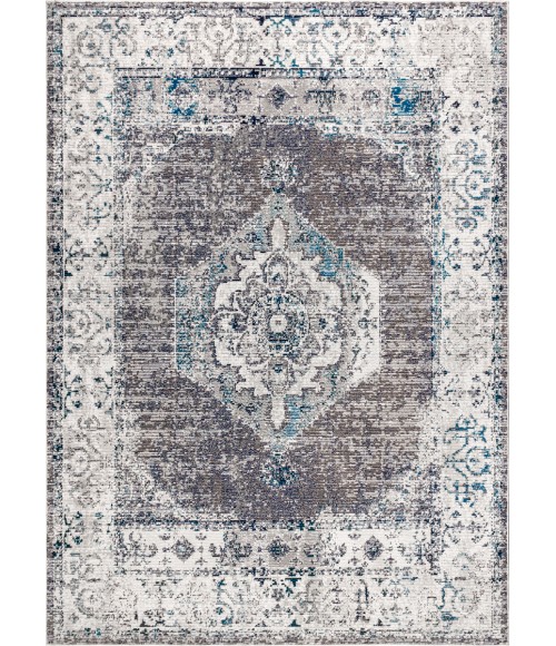 CALIFORNIA VINTAGE Area Rug Ankara Vintage Medallion Gray/Ivory 4 ft. x 6 ft. Area Rug