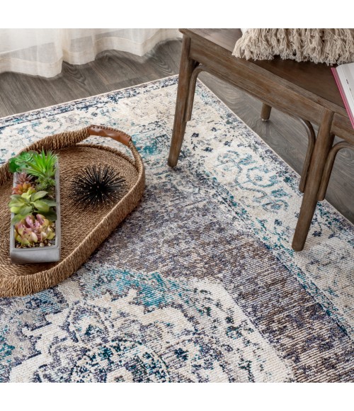 CALIFORNIA VINTAGE Area Rug Ankara Vintage Medallion Gray/Ivory 4 ft. x 6 ft. Area Rug