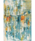 Contemporary POP Modern Abstract Waterfall Blue/Cream 5 ft. x 8 ft. Area Rug