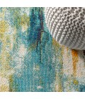 Contemporary POP Modern Abstract Waterfall Blue/Cream 5 ft. x 8 ft. Area Rug