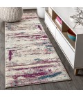 CONTEMPORARY POP Area Rug Contemporary POP Modern Abstract Brushstroke Cream/Pink 2 ft. x 8 ft. Runner Rug