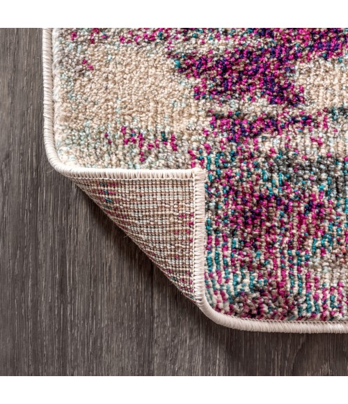 CONTEMPORARY POP Area Rug Contemporary POP Modern Abstract Brushstroke Cream/Pink 8 ft. x 10 ft. Area Rug