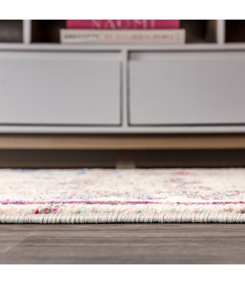 CONTEMPORARY POP Area Rug Contemporary POP Modern Abstract Brushstroke Cream/Pink 2 ft. x 8 ft. Runner Rug