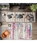 CONTEMPORARY POP Area Rug Contemporary POP Modern Abstract Brushstroke Cream/Pink 8 ft. x 10 ft. Area Rug