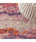 Contemporary POP Modern Abstract Brushstroke Pink/Cream 3 ft. x 5 ft. Area Rug