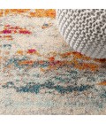 CONTEMPORARY POP Area Rug Contemporary POP Modern Abstract Brushstroke Cream/Blue 5 ft. x 8 ft. Area Rug