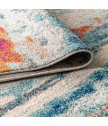 CONTEMPORARY POP Area Rug Contemporary POP Modern Abstract Brushstroke Cream/Blue 5 ft. x 8 ft. Area Rug
