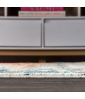 CONTEMPORARY POP Area Rug Contemporary POP Modern Abstract Brushstroke Cream/Blue 2 ft. x 8 ft. Runner Rug