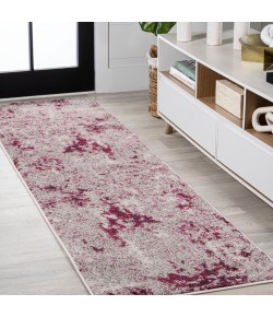Jonathany Contemporary Pop CTP103B Gray/Maroon Area Rug 2 ft. 3 in. X 8 ft. Runner