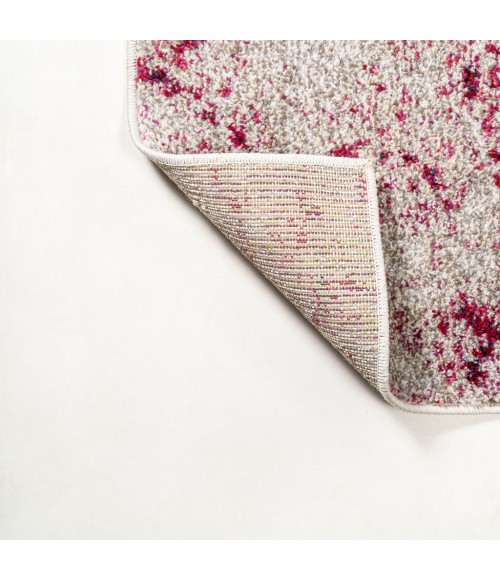 CONTEMPORARY POP Area Rug Contemporary Pop Modern Abstract Vintage Faded Gray/Maroon 2 ft. x 8 ft. Runner Rug