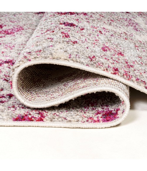 CONTEMPORARY POP Area Rug Contemporary Pop Modern Abstract Vintage Faded Gray/Maroon 2 ft. x 8 ft. Runner Rug