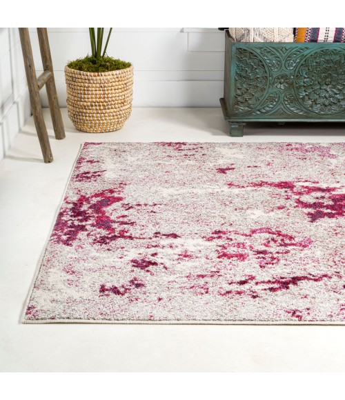 CONTEMPORARY POP Area Rug Contemporary POP Modern Abstract Vintage Faded Maroon/Gray 5 ft. x 8 ft. Area Rug