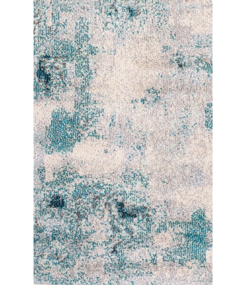 CONTEMPORARY POP Area Rug Contemporary POP Modern Abstract Vintage Cream/Blue 2 ft. x 3 ft. Area Rug