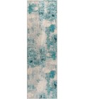 CONTEMPORARY POP Area Rug Contemporary POP Modern Abstract Vintage Cream/Blue 2 ft. x 8 ft. Runner Rug