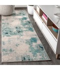 CONTEMPORARY POP Area Rug Contemporary POP Modern Abstract Vintage Cream/Blue 2 ft. x 8 ft. Runner Rug
