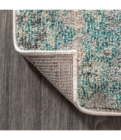 CONTEMPORARY POP Area Rug Contemporary POP Modern Abstract Vintage Cream/Blue 6' Round Area Rug