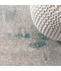 CONTEMPORARY POP Area Rug Contemporary POP Modern Abstract Vintage Cream/Blue 6' Round Area Rug