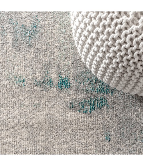 CONTEMPORARY POP Area Rug Contemporary POP Modern Abstract Vintage Cream/Blue 6' Round Area Rug