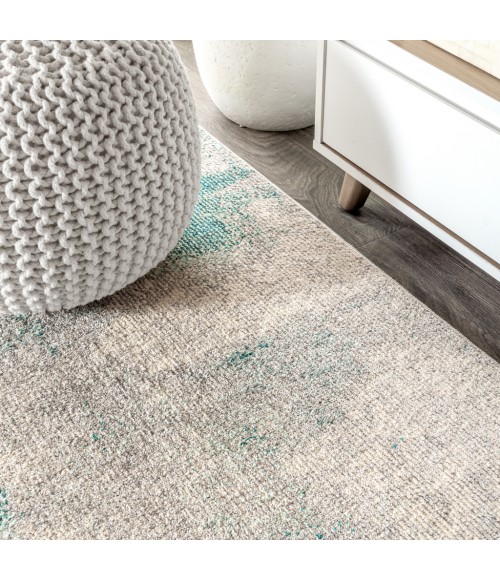CONTEMPORARY POP Area Rug Contemporary POP Modern Abstract Vintage Cream/Blue 6' Round Area Rug