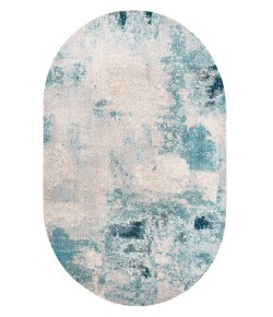 Jonathany Contemporary Pop CTP104A Cream/Blue Area Rug 3 ft. X 5 ft. Oval