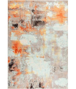 Jonathany Contemporary Pop CTP104B Cream/Orange Area Rug 7 ft. 9 in. X 10 ft. Rectangle